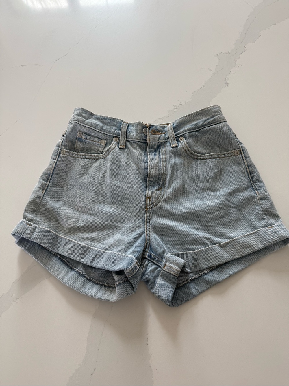 Levi’s Women's Light Blue Denim Roll-Hem Shorts
